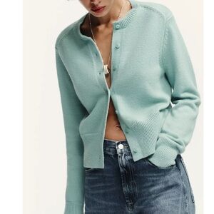 Zara Light Green Knit Sweater Sz s